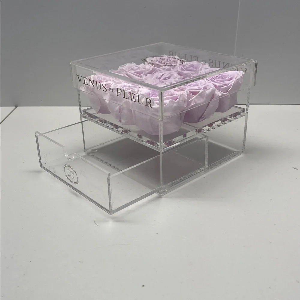 Box Venus Et Fleur Acrylic Lavendar 9 eternity roses